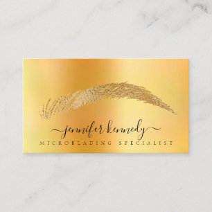 Brows Specialist Gold Foil Metallic Microblading Visitenkarte