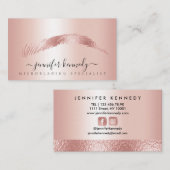 Brows Specialist Rose Gold Foil Metallic Moderne Visitenkarte (Vorne/Hinten)