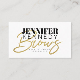 Brows-Spezialist Gold Glitter-Typografie Modern Visitenkarte