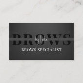Brows Typografie Eyebrow Salon Foto Luxus Visitenkarte (Vorderseite)