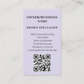 Brows Typografie Eyebrow Salon Foto Luxus Visitenkarte (Rückseite)