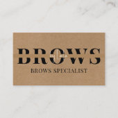 Brows Typografie Eyebrow Salon Foto Luxus Visitenkarte (Vorderseite)