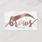 Brows Typografie Eyebrow Salon Microblading Marmor Visitenkarte (Vorderseite)