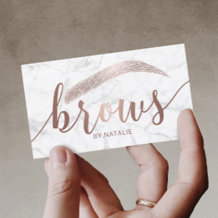 Brows Typografie Eyebrow Salon Microblading Marmor Visitenkarte
