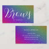 Brows Typografy Rainbow Glitzer Visitenkarte (Vorne/Hinten)