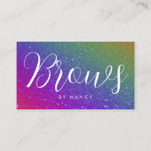 Brows Typografy Rainbow Glitzer Visitenkarte (Vorderseite)