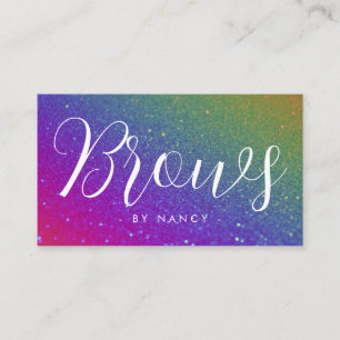 Brows Typografy Rainbow Glitzer Visitenkarte