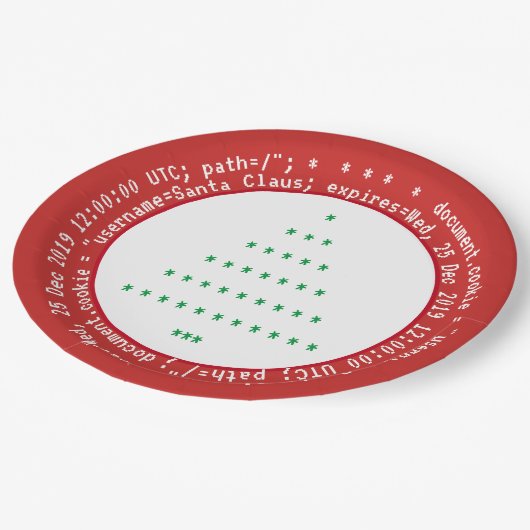 Browser-Cookies für Weihnachts-Teller Pappteller (Schrägansicht)