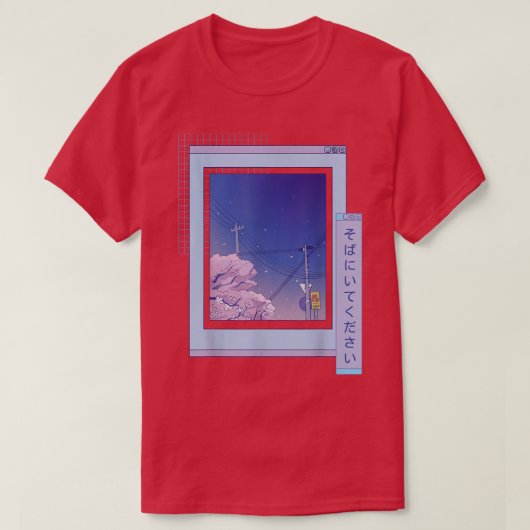 Browser Sakura Niedlich Anime Vaporwave Japanische T-Shirt (Design vorne)
