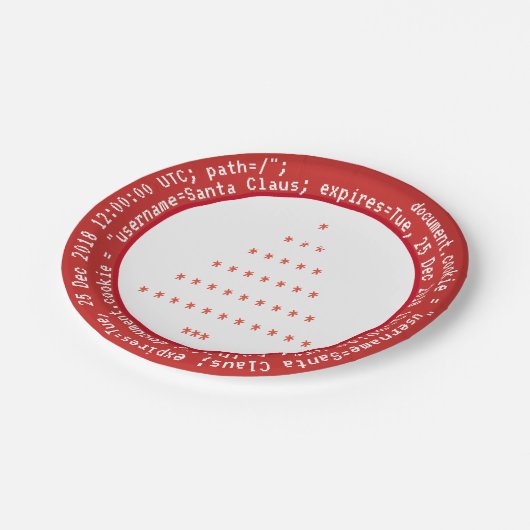 Browsercookies für Weihnachtsbäume Pappteller (Schrägansicht)