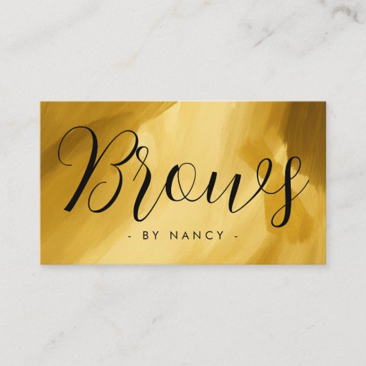 Browsers Typografy Gold Pinselstrich Business Card Visitenkarte (Vorderseite)
