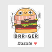 Brr-ger Funny Freezing Burger Pun Aufkleber (Blatt)