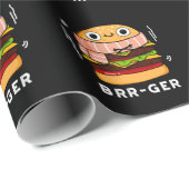 Brr-ger Funny Freezing Burger Pun Dark BG Geschenkpapier (Rolleneckpunkt)