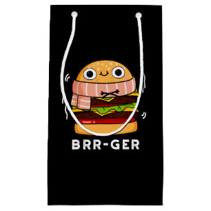 Brr-ger Funny Freezing Burger Pun Dark BG Kleine Geschenktüte