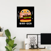 Brr-ger Funny Freezing Burger Pun Dark BG Poster (Heimbüro)