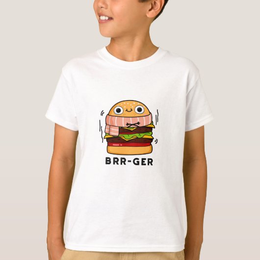 Brr-ger Funny Freezing Burger Pun T-Shirt (Vorderseite)