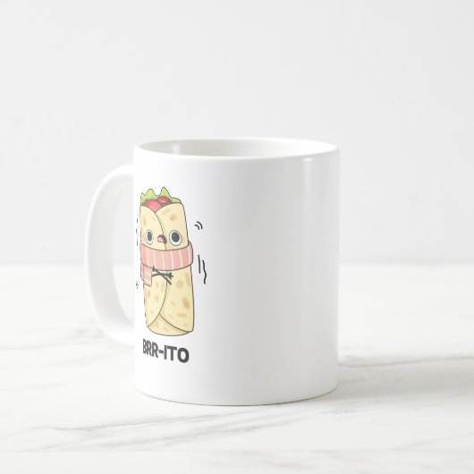 Brr-ito Funny Freezing Cold Burrito Pun Kaffeetasse (Vorderseite Links)