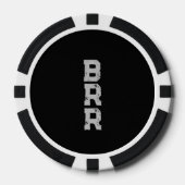BRR-Logo Grau Buchstaben schwarzer Hintergrund Pokerchips (Vorderseite)