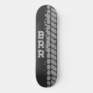 BRR-Logo, graue Schriftzüge Skateboard