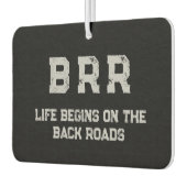 BRR-Logo Gray Lettering "Das Leben beginnt am ..." Autolufterfrischer (Links)