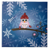 Brr...rosa Schüssel, Schneeflockendesign, Fliese (Vorderseite)