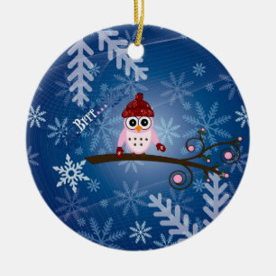 Brr...Rosa Schüssel, Schneeflockendesign Keramik Ornament