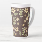 Brrown Whimsy Retro-Blumenmuster  Milchtasse (Rechte Ecke)
