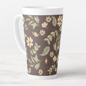 Brrown Whimsy Retro-Blumenmuster  Milchtasse (Linke Ecke)