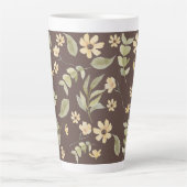 Brrown Whimsy Retro-Blumenmuster  Milchtasse (Vorderseite)