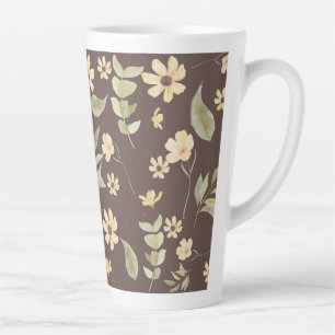 Brrown Whimsy Retro-Blumenmuster Milchtasse