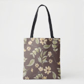 Brrown Whimsy Retro-Blumenmuster Tasche (Vorderseite)