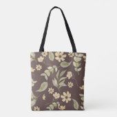 Brrown Whimsy Retro-Blumenmuster Tasche (Rückseite)