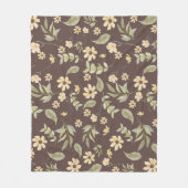 Brrown Whimsy Retro Floral Fleecedecke (Vorderseite)