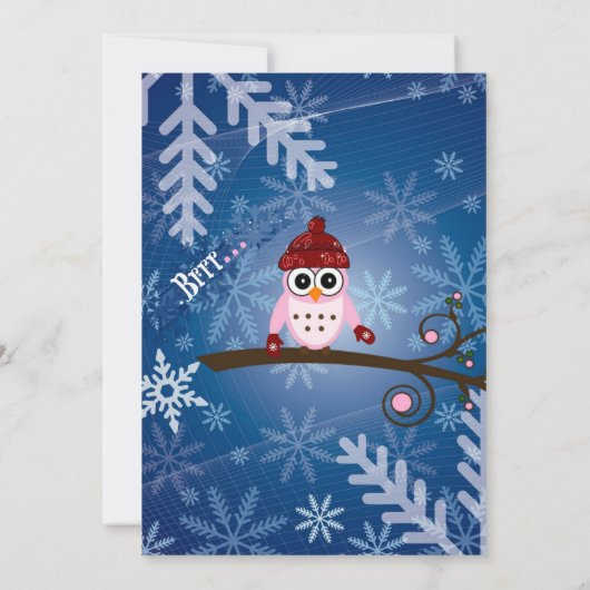 Brrr...rosa Owl, Karte (Rückseite)