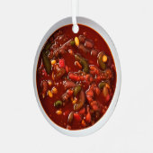 Brrr Weihnachten ist ein Chili | Funny Food Puff Ornament Aus Metall (Vorderseite links)