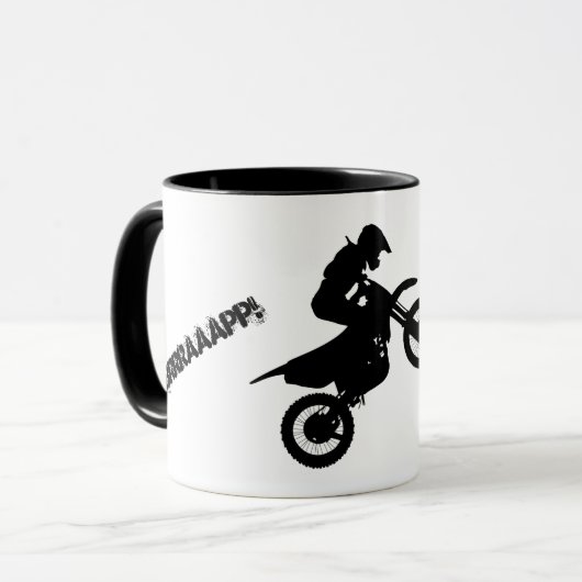 "BRRRAAAPP! "Text Dirtbike Tasse (Vorderseite Links)
