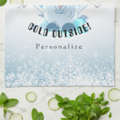 Brrrr, Baby ist es kalte Außenseite - Geschirrtuch (Gefaltet)