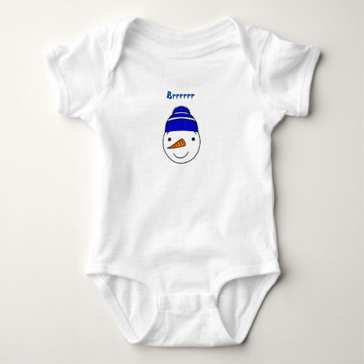 Brrrrr Snowman mit Blue Hat Baby Strampler (Vorderseite)