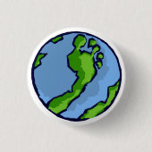 BRS Künstlerisch Green Foot Globe Round Button (Vorderseite)