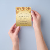 Brthday Party gold Rose Blumenzettel Flyer (Gruppe)