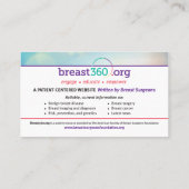 Bruast360.org Patientenkarten - eng/sp Bildung Visitenkarte (Rückseite)