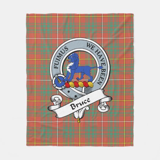 Bruce Ancient Clan Abzeichen Tartan Kariert Fleecedecke (Vorderseite)