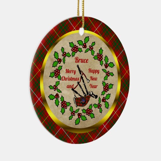 Bruce Bagpipe Weihnachten Keramik Ornament (Rechts)