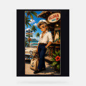 Bruce Chibi Rockabilly Acrylschild (Vorderseite)