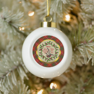 Bruce Clan Abzeichen Christmas Keramik Kugel-Ornament