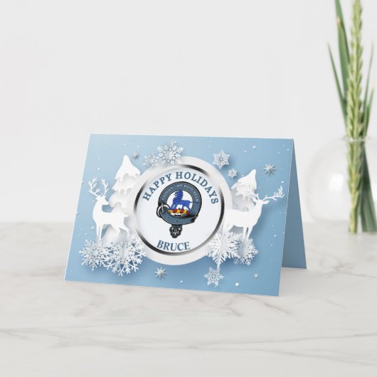 Bruce Clan Abzeichen Happy Holidays Karte (Vorderseite)