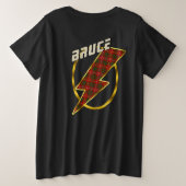 Bruce Clan Abzeichen & Lightning Bolt Tartan T - S Große Größe T-Shirt (Design Rückseite)