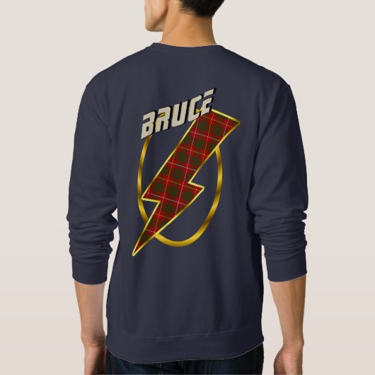 Bruce Clan Abzeichen & Tartan Lighting Bolt Sweatshirt (Rückseite)