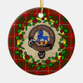 Bruce Clan Abzeichen & Tartan Personalisiert Xmas Keramik Ornament (Vorne)