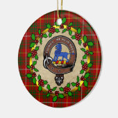 Bruce Clan Abzeichen & Tartan Personalisiert Xmas Keramik Ornament (Links)